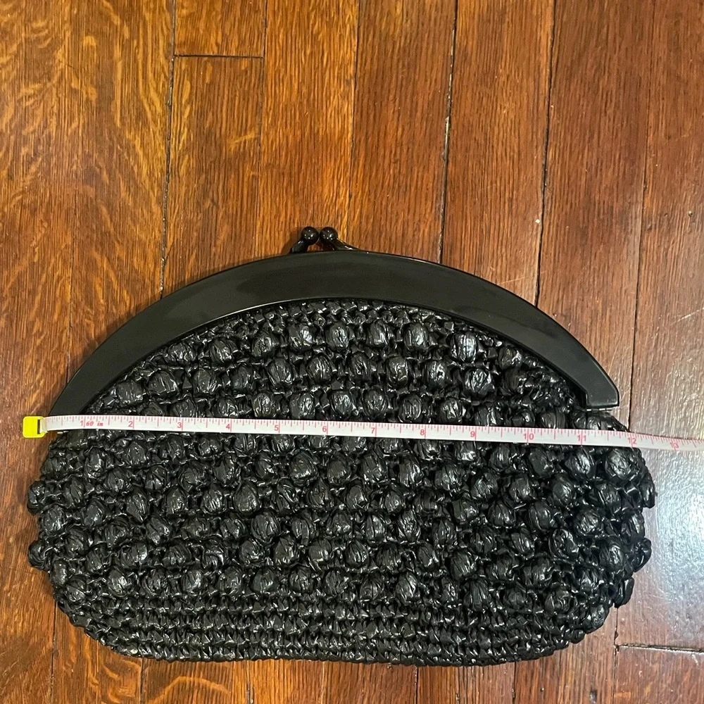 Black raffia vintage clutch - Picture 10 of 10